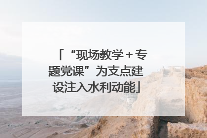 “现场教学＋专题党课”为支点建设注入水利动能