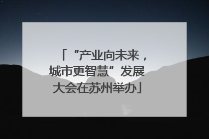 “产业向未来，城市更智慧”发展大会在苏州举办