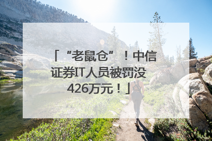 “老鼠仓”！中信证券IT人员被罚没426万元！