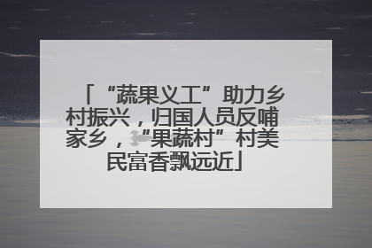 “蔬果义工”助力乡村振兴，归国人员反哺家乡，“果蔬村”村美民富香飘远近