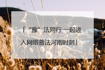 “豫”法同行 一起进入网络普法河南时刻