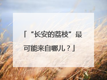 “长安的荔枝”最可能来自哪儿？