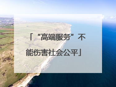 “高端服务”不能伤害社会公平