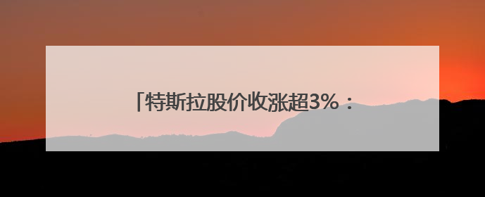 特斯拉股价收涨超3%：马斯克父亲劝儿子低头