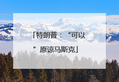 特朗普：“可以”原谅马斯克