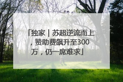 独家｜苏超逆流而上，赞助费飙升至300万，仍一席难求