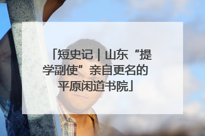 短史记｜山东“提学副使”亲自更名的平原闲道书院