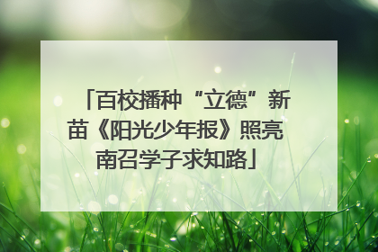 百校播种“立德”新苗《阳光少年报》照亮南召学子求知路