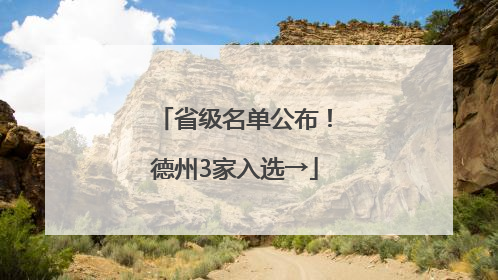 省级名单公布！德州3家入选→