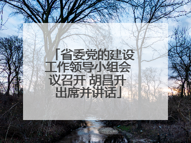 省委党的建设工作领导小组会议召开 胡昌升出席并讲话