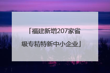 福建新增207家省级专精特新中小企业