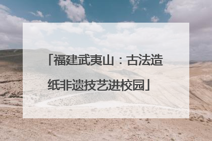 福建武夷山：古法造纸非遗技艺进校园