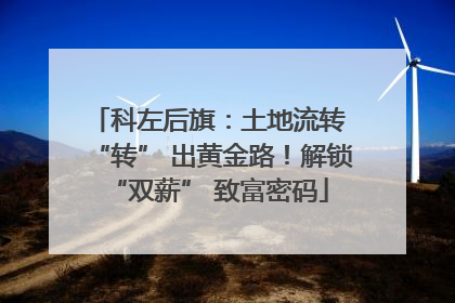 科左后旗：土地流转 “转” 出黄金路！解锁 “双薪” 致富密码