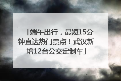 端午出行，最短15分钟直达热门景点！武汉新增12台公交定制车