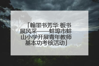 翰墨书芳华 板书展风采——蚌埠市蚌山小学开展青年教师基本功考核活动
