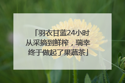 羽衣甘蓝24小时从采摘到鲜榨，瑞幸终于做起了果蔬茶