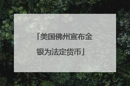 美国佛州宣布金银为法定货币