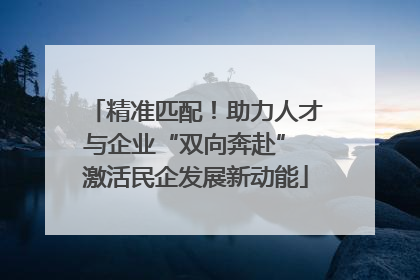 精准匹配！助力人才与企业“双向奔赴” 激活民企发展新动能