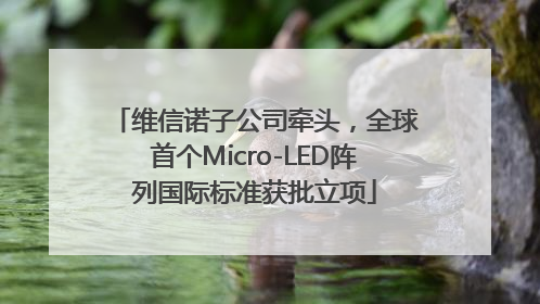 维信诺子公司牵头，全球首个Micro-LED阵列国际标准获批立项