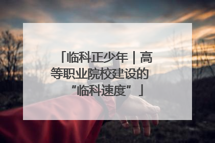 临科正少年｜高等职业院校建设的“临科速度”