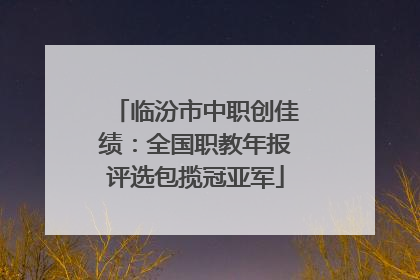 临汾市中职创佳绩：全国职教年报评选包揽冠亚军