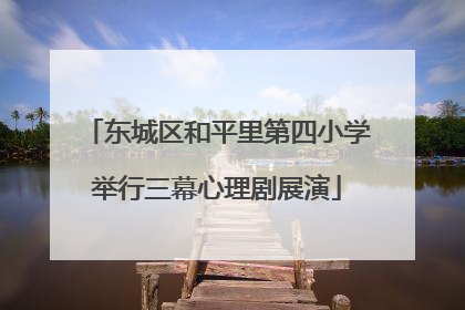 东城区和平里第四小学举行三幕心理剧展演
