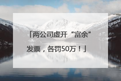 两公司虚开“富余”发票，各罚50万！