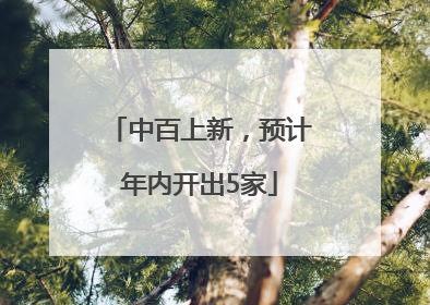 中百上新，预计年内开出5家