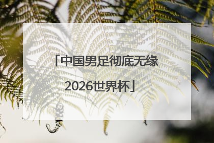 中国男足彻底无缘2026世界杯