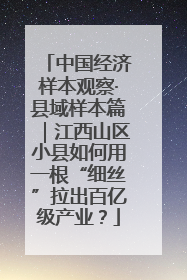中国经济样本观察·县域样本篇｜江西山区小县如何用一根“细丝”拉出百亿级产业？