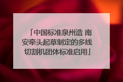 中国标准泉州造 南安牵头起草制定的多线切割机团体标准启用