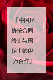 中国足协按合同终止与国足主帅伊万合作