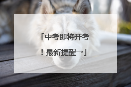 中考即将开考！最新提醒→