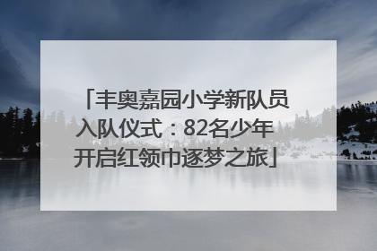 丰奥嘉园小学新队员入队仪式：82名少年开启红领巾逐梦之旅