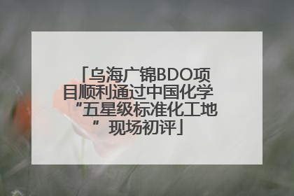 乌海广锦BDO项目顺利通过中国化学“五星级标准化工地”现场初评