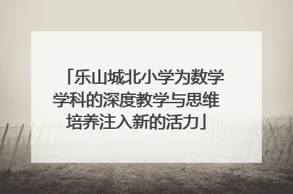乐山城北小学为数学学科的深度教学与思维培养注入新的活力