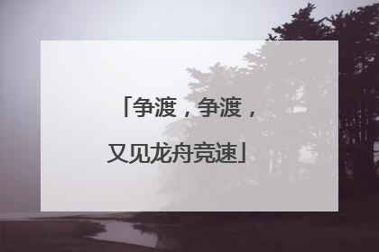 争渡，争渡，又见龙舟竞速