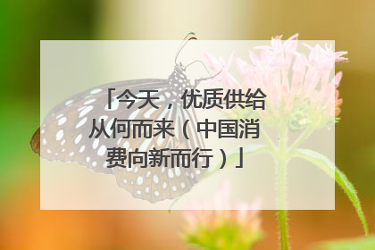 今天，优质供给从何而来（中国消费向新而行）
