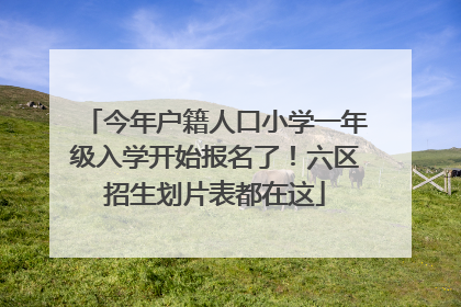 今年户籍人口小学一年级入学开始报名了！六区招生划片表都在这