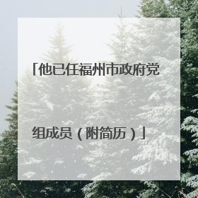 他已任福州市政府党组成员（附简历）