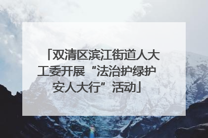 双清区滨江街道人大工委开展“法治护绿护安人大行”活动