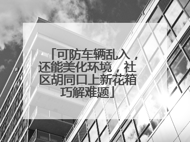 可防车辆乱入，还能美化环境，社区胡同口上新花箱巧解难题