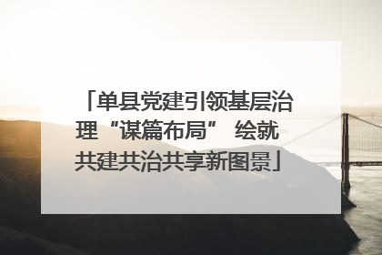 单县党建引领基层治理“谋篇布局” 绘就共建共治共享新图景