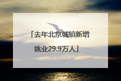 去年北京城镇新增就业29.9万人