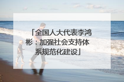 全国人大代表李鸿彬：加强社会支持体系规范化建设