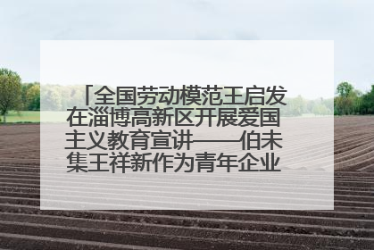 全国劳动模范王启发在淄博高新区开展爱国主义教育宣讲——伯未集王祥新作为青年企业家代表作主题演讲