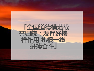 全国道德模范载誉归皖：发挥好榜样作用 扎根一线拼搏奋斗
