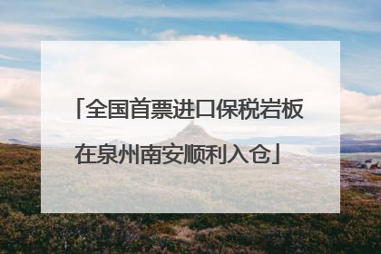 全国首票进口保税岩板在泉州南安顺利入仓