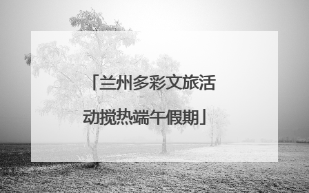兰州多彩文旅活动搅热端午假期