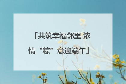 共筑幸福邻里 浓情“粽”意迎端午